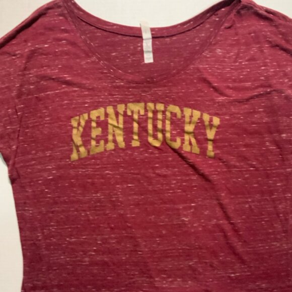 Bella Canvas Women Sz Large Maroon Gold UK Kentucky Wildcat Oversize Shirt (I) - Picture 2 of 5